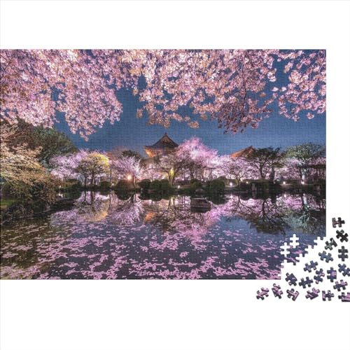 Cherry Blossoms im Winter, 1000 Teile, Puzzle, hohe Schwierigkeitsgrade, bunte Kirschblüten für Erwachsene, Holzpuzzle, Geschicklichkeitsspiel für die ganze Familie, einzigartiges Geschenk, von DALWI