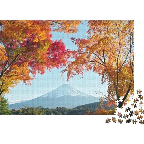 Cherry Blossoms im Winter, 1000 Teile, Puzzle, hohe Schwierigkeitsgrade, bunte Kirschblüten für Erwachsene, Holzpuzzle, Lernspiel, moderne Dekoration, klassische Puzzles, 1000 Stück (75 x 50 cm) von DALWI