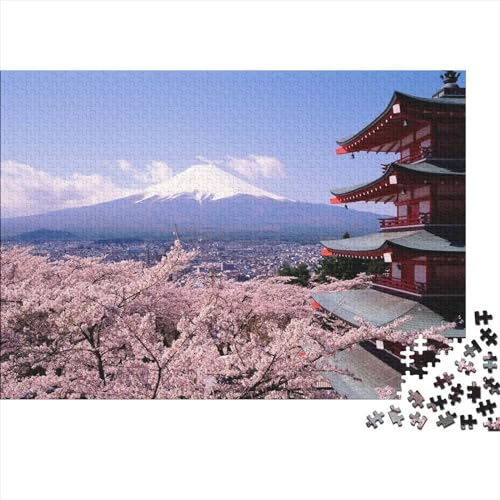 Cherry Blossoms in Winter Puzzle 1000 Teile Puzzle unmöglich Puzzle bunte Kirschblüten für Erwachsene Holzpuzzle Geschicklichkeitsspiel für die ganze Familie moderne Dekoration, klassische Puzzles 1 von DALWI