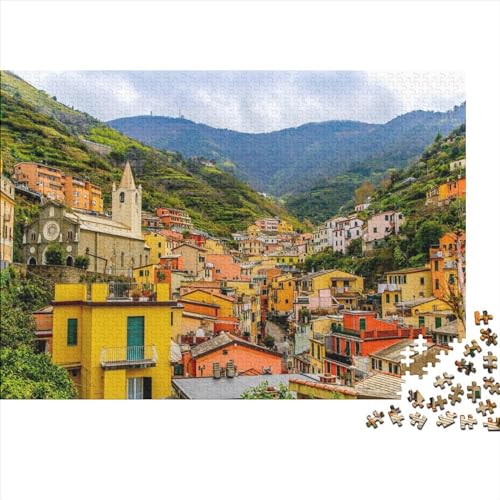 City Puzzle 1000 Teile, Herausforderung, Spielzeug, bunte Stadt, Puzzles für Erwachsene, Holzpuzzle, Geschicklichkeitsspiel für die ganze Familie, einzigartiges Geschenk, klassische Puzzles, 1000 von DALWI