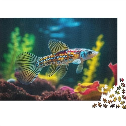 Dragontol123_Striking_Killifish_in_The_Aquatic_Tapestryrealisti_af144b8a-48b0-4877-9cf4-43a8e0e0c160 300 Teile Puzzle Erwachsene Puzzel Impossible Puzzle Geschicklichkeits Spiel WohnkulturGeschenk Sp von DALWI