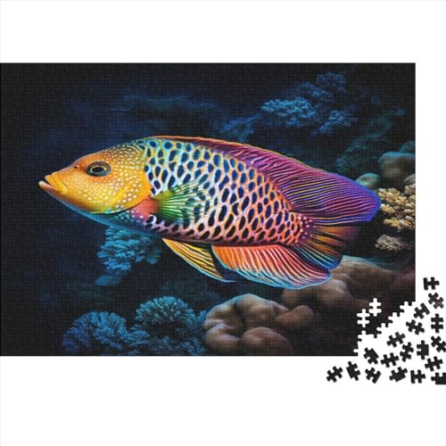HelenSmith_A_Vibrant_Rock_Beauty_Fish_Swims_Gracefully_in_a_col_8980d7a0-addf-4f3b-874a-c5b1f1950504 300 Teile Puzzle Erwachsene Puzzel Impossible Puzzle Herausforderndes Home Dekoration Puzzle Puzz von DALWI