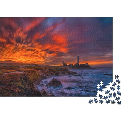 Lighthouse 1000 Teile Puzzles Herausforderung Spielzeug Puzzles Herausforderung Bunte Beleuchtung für Erwachsene Holzpuzzle Geschicklichkeitsspiel für die ganze Familie Geschenk Einzigartiges Puzzles von DALWI