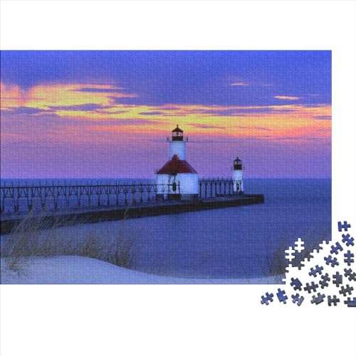 Lighthouse Puzzle, 1000 Teile, Puzzle, hohe Schwierigkeitsgrade, bunte Herausforderung, für Erwachsene, Holzpuzzle, Geschicklichkeitsspiel für die ganze Familie, einzigartiges Geschenk, klassische von DALWI