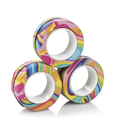 DAM. Magnetische Fingerringe, einzigartiges Design, Anti-Stress, Angst, Konzentration, Farbe: Regenbogen von DAM