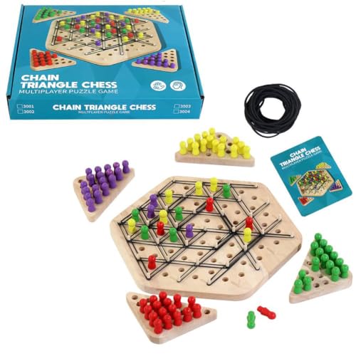 DAMAIAZG Kettendreieck-Schachspiel, Strategie-Brettspiele, Territory -Familienspiel, lustiges Kettendreieck-Spiel for Kinder und Erwachsene von DAMAIAZG