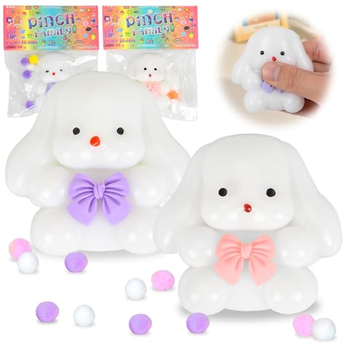 2 Stück Bunny Anti Stress Spielzeug, Taba Squishy Spielzeug, Ultraweiches Bunny Dekompression Squeeze Spielzeug, Fufu Squishy Fidget Spielzeug für Kinder Erwachsene Geburtstag Ostern Geschenke (C) von DAMIGHT