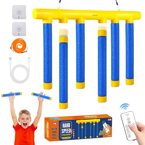 Fallende Stöcke Spiel, Reaktionstraining Spielzeug mit 3 Einstellbarer Geschwindigkeit, Reaktionsspiele Kinder, Drop Stick Catching Game, Hand-Augen-Koordination, Game Stick für Kinder und Erwachsene Fallende Stöcke Spiel, Reaktionstraining Spielzeug mit 3 Einstellbarer Geschwindigkeit, Reaktionsspiele Kinder, Drop Stick Catching Game, Hand-Augen-Koordination, Game Stick für Kinder und Erwachsene von DAMIGHT