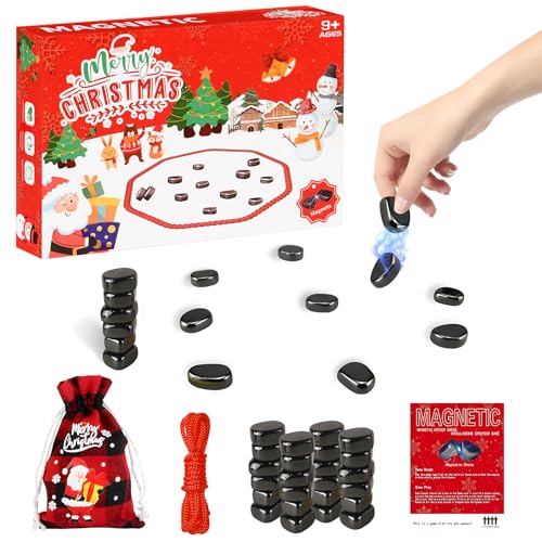 Magnetisches Schachspiel für Weihnachten, Kampf, magnetisches Schachspiel, Steine-Set, magnetisches Schachbrettspiel für Kinder und Erwachsene, interaktives Strategie-Tischmagnet, Familienspiel für von DAMIGHT