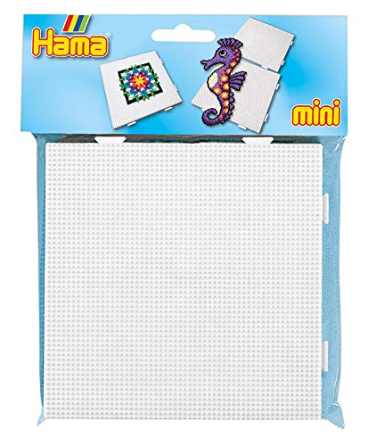 Hama Perlen 5201 Stiftplatten 2er Set Großes Quadrat für Mini Bügelperlen mit Durchmesser 2,5 mm in weiß, kreativer Bastelspaß für Groß und Klein von Hama