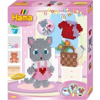 Hama 3254 - Geschenkpackung Anziehkatze mit ca. 2500 Midi-Bügelperlen, Stiftplatte und Zubehör von DAN