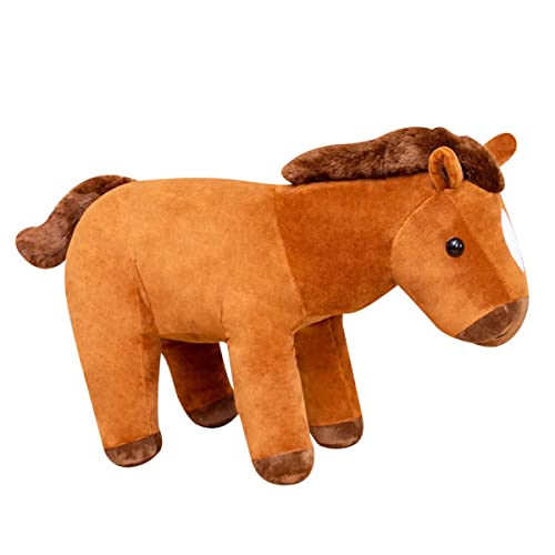 DANAIM Braunes Pferde-Plüschspielzeug, Simulations-Pferd-Plüsch-Stofftier, Niedliches Pony Mit Stehender Haltung, Umarmungsspielzeug, Schlafsofa, Dekoratives Geschenk for Kinder(Brown,31.5 inch) von DANAIM