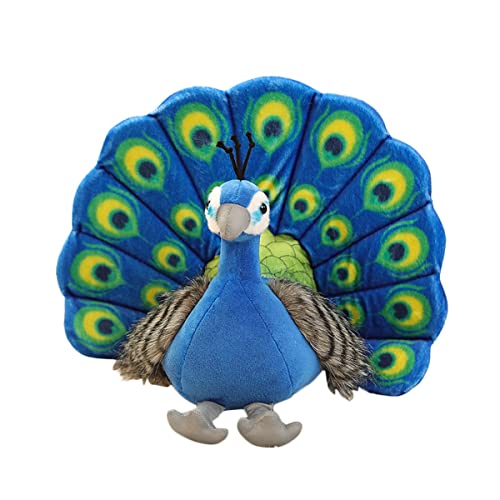 DANAIM Gefüllte Pfauentiere, 30,5 cm Pfauen-Plüschtier, Niedliche Vogelpuppen, Dekoration, Geschenke, Kissen, Geburtstagsgeschenk, Heimdekoration(Blue) von DANAIM