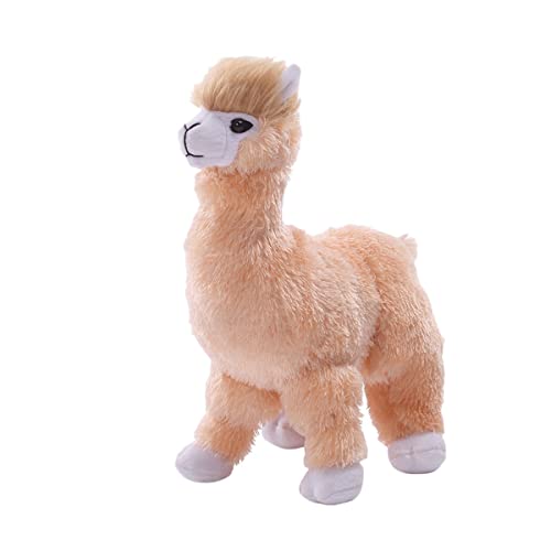 DANAIM Grasschlammpferd Stofftier, 11,8 Zoll Alpaka Plüschtier, Große Puppe Plüschtier Umarmungskissen Weiches Süßes Geschenk for Geburtstag Und Liebhaber(Beige) von DANAIM