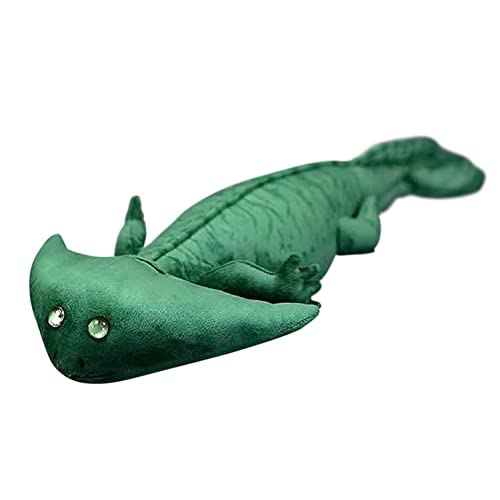 DANAIM Grünes Axolotl-Plüschtier, 19-Zoll-süßes Spielzeug, Weiches Geschenkspielzeug, Realistische Diplocaulus-Plüschpuppe for Kinder, Jungen Und Mädchen von DANAIM