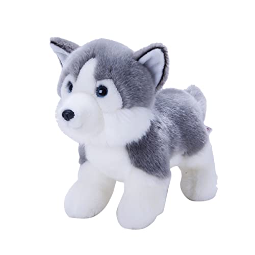 DANAIM Husky-Plüsch-Plüschtier, 38,1 cm Großer Alaskan Malamute-Hund, Stofftiere, Welpenpuppe, Begleitkissen for Kinder Mit PP-Baumwolle for Babys Und Kleinkinder, Jungen Und Mädchen von DANAIM