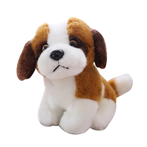 DANAIM Husky Wolf Hund Kuscheltier Spielzeug Welpenpuppe Simulation Husky Hunde Ornamente Weiches Kuscheln Entzückende Geschenke for Mädchen Jungen Geburtstag Kindertag(Saint Bernard,18cm) von DANAIM