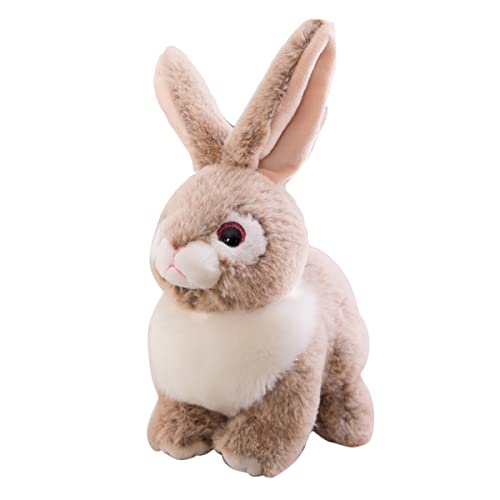 DANAIM Lebensechter Osterhase Stofftier Schönes Kaninchen Plüschtier Weiches Kaninchen 15,7 Zoll Hasen-Umarmungskissen for Mädchen Baby Kinder Kleinkinder Geburtstag(Beige,25cm) von DANAIM