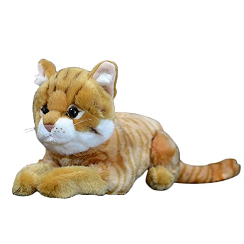 DANAIM Orange Getigerte Katze, Plüschtier, 30,5 cm, Gestreifte Getigerte Katze, Plüsch, Gefüllt, Weiches Kinderkissen, Niedliches Kätzchen, Plüschpuppe, Geschenk for Kinder, Geburtstag von DANAIM