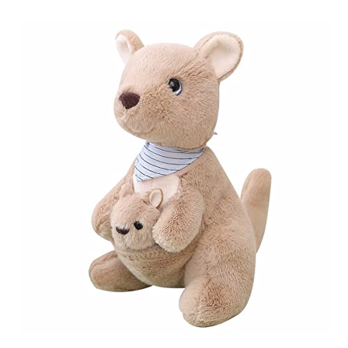 DANAIM Plüsch-Känguru-Plüschtiere, Simulation Umarmbare Känguru-Kuscheltiere, Braune Puppen, Geschenke for Kinder, Jungen Und Mädchen(25cm) von DANAIM