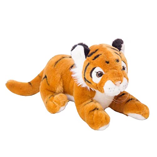 DANAIM Plüschtiger Stofftier, 17 Zoll Simulation Kleiner Weißer Tiger Plüschpuppe, Süßes Kuschelkissen, Nickerchen, Plüschtier, Weiches Geschenk for Jungen, Mädchen, Kinder(Yellow,25cm) von DANAIM