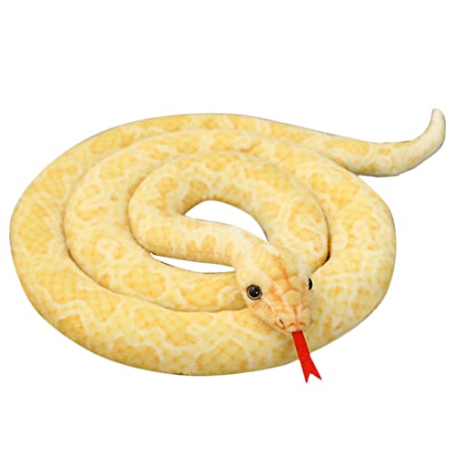 DANAIM Python-Plüschtier, Realistischer Gefleckter Python, Großes Stofftier, Geschenk for Kinder, Riesiges Schlangen-Reptilien-Plüschtier, Geburtstagsparty-Streich-Requisiten(Yellow,118 Inch) von DANAIM