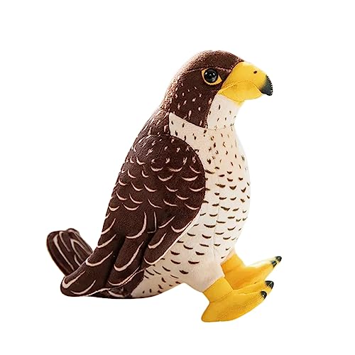 DANAIM Realistisches Adler-Stofftier, 12-Zoll-Falken-Plüschtier, Braune Falken-Vögel-Plüschpuppen, Geschenke for Kinder, Heimdekoration(10 Inch) von DANAIM