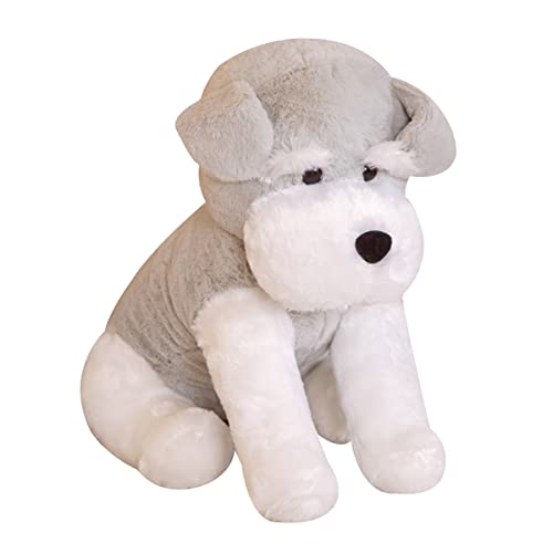 DANAIM Realistisches Graues Schnauzer-Plüschtier, Simulation, Weiche Welpen-Plüschpuppe, Haustier-Hund, Stofftier, Niedliches Welpen-Plüschtier, Geschenk for Kinder, Geburtstag, Weihnachten(35cm) von DANAIM