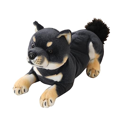 DANAIM Realistisches Hundeplüschtier, 13,7 Zoll, Schwarzer Welpe, Stofftier, Spielzeug for Kinder, Japanische Puppe, Dogenhund, Geschenk for Kinder(Black,35CM) von DANAIM