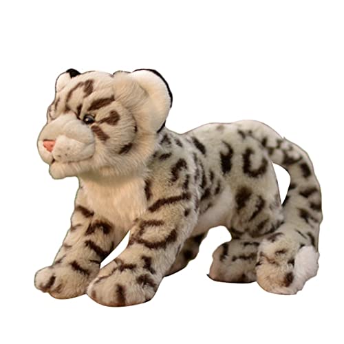 DANAIM Realistisches Schneeleoparden-Plüschtier, 11,8 Zoll Wolkenleopard-Wildtierpuppe, Schneeleoparden-Plüsch-Umarmungsspielzeug, Geschenke for Kinder, Geburtstag, Weihnachten von DANAIM