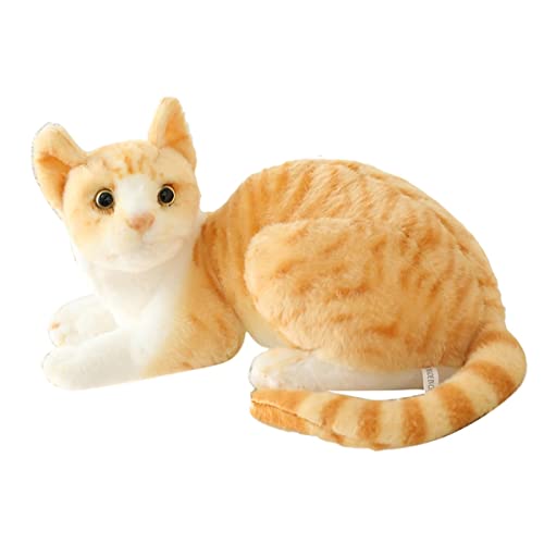 DANAIM Siamesische Katze, Stofftier, Plüsch, Bauchlage, Kurzhaarkatze, Plüsch, Kätzchen, Plüschtier, Haustiere, Plüsch, Weiche Puppen, Geschenke for Kinder, Geburtstag, Weihnachten(Yellow,28cm) von DANAIM