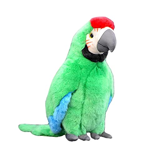 DANAIM Simulation Ara Gefülltes Stofftier 11 Zoll Grüner Papagei Plüschtier Niedliche Wildtiere Puppe Weiches Umarmungsspielzeug Geschenk for Kinder Geburtstag Weihnachten von DANAIM