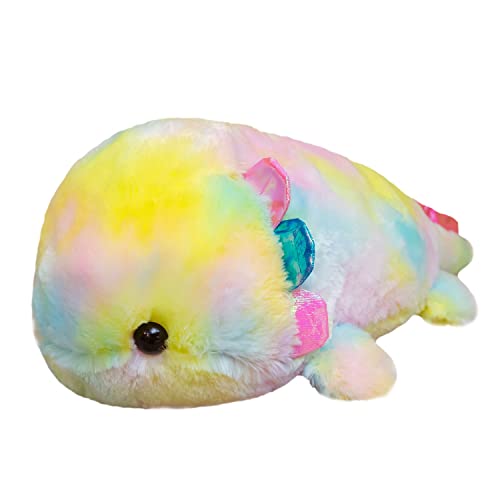 DANAIM Simulation Chromatisches Axolotl-Plüschtier, 16/22 Zoll Axolotl-Fisch, Weiche Gruselige Stofftiere, Niedliche Sechseckige Dinosaurier-Reptilien-Plüschpuppen, Geschenke for Kinder(Yellow,Large) von DANAIM