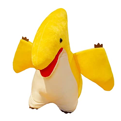 DANAIM Simulation Gelber Flugsaurier Kuscheltiere Süßes Dinosaurier-Plüschtier Weiches Umarmendes Wurfkissen Reptilien-Puppenspielzeug for Kinder, Mädchen, Jungen(48cm) von DANAIM