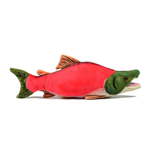 DANAIM Simulation Roter Lachs-Plüschtier, 38,1 cm, Weiches, Süßes, Lustiges Meeresfisch-Plüschtier, Umarmendes Wurfkissen, Geschenk for Kinder, Geburtstag, Weihnachten von DANAIM