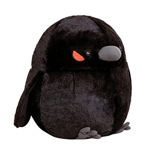 DANAIM Simulation Spatz Und Meise Plüschvogel Plüschtier, Realistische Schwarze Krähe Stofftierpuppen Lustige Plüschtiere, Junge Mädchen Puppe Geschenk Süßes Kissen, Heimdekoration(Black,35cm) von DANAIM