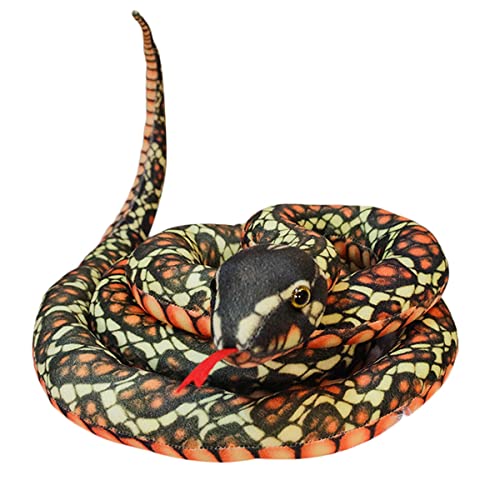 DANAIM Simulation Tier Zeug Schlange, Schlange Stofftier Plüsch Lebensechte Python Plüsch Puppen Reptil Umarmung Kissen Geschenk for Kinder Geburtstag Home Decor(Brown,200cm) von DANAIM