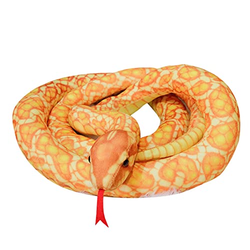 DANAIM Simulation Tier Zeug Schlange, Schlange Stofftier Plüsch Lebensechte Python Plüsch Puppen Reptil Umarmung Kissen Geschenk for Kinder Geburtstag Home Decor(Gold,200cm) von DANAIM