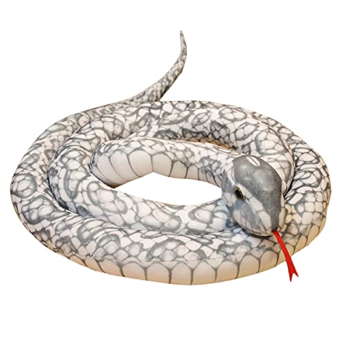 DANAIM Simulation Tier Zeug Schlange, Schlange Stofftier Plüsch Lebensechte Python Plüsch Puppen Reptil Umarmung Kissen Geschenk for Kinder Geburtstag Home Decor(Gray,110cm) von DANAIM