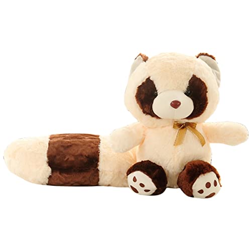 DANAIM Simulation Waschbär Plüsch Spielzeug Puppe Schöne Lange Schwanz Waschbär Stofftier Weiche Weiß Kleine Waschbären Hause Dekoration Geschenke for Kinder(Beige,28cm) von DANAIM