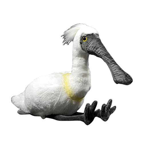 DANAIM Spoonbill Plush Toy,11 Inch Black-faced Spoonbill Plush Doll Stuffed Animal Cute Bird Plush Wild Animal Doll Gift for Kids Birthday Christmas von DANAIM