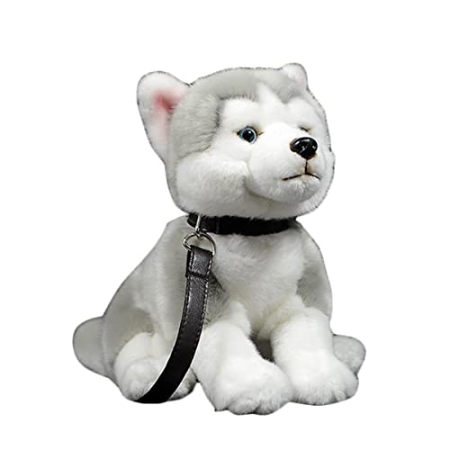 DANAIM Stofftier Sibirischer Husky-Hund, 27,9 cm Grauer Hund, Plüschtier, Süßer Welpe, Weiches Kuschelspielzeug, Geschenk for Kinder, Geburtstag, Weihnachten von DANAIM