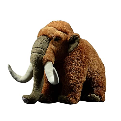 DANAIM Wollmammut-Kuscheltiere, 33 cm, Braune Weiche Mammut-Plüschpuppe, Geschenk, Wilde Tiere, Elefant, Plüschtier for Kinder, Geburtstag, Weihnachten, Halloween von DANAIM