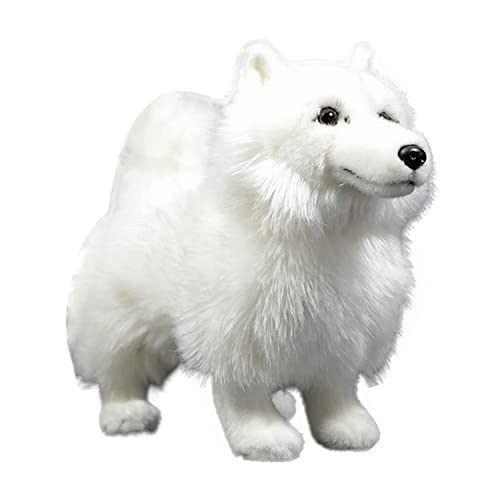 Realistic White Samoyed Stuffed Animal,11 Inch Samoyed Dog Plush Toy Pet Dog Dolls Cute Puppy Hugging Pillow Gift for Kids Birthday Home Decor von DANAIM