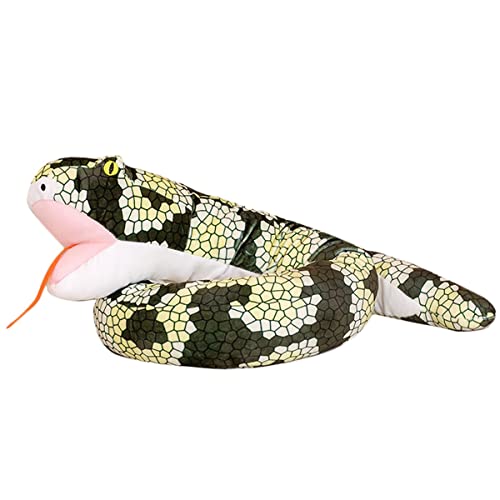 Simulation Lebensechte Anaconda-Schlange, Plüschpuppenspielzeug, 65-Zoll-Kissen, Weiche Boa Constrictor, Handschuhpuppe In Schlangenform, Niedliche Schlangenpuppen-Kissengeschenke(Multi-colored) von DANAIM