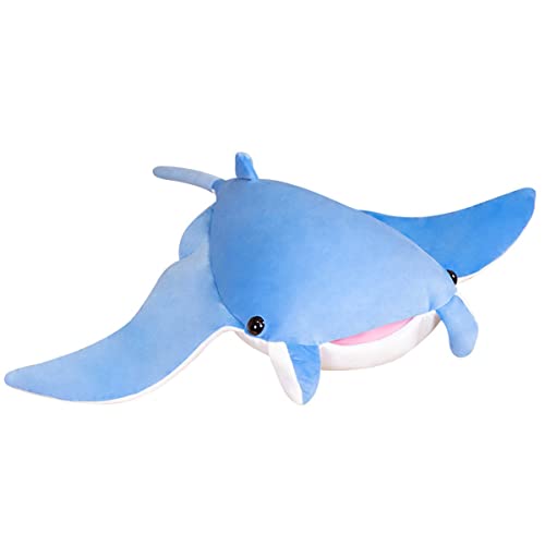 Simulation Mantarochen-Plüschtier, Teufelsrochen-Plüschpuppe, Meereslimulus-Tiere, Gefleckter Adlerrochen, Teufelsfisch-Plüschspielzeug, Tiefseetiere, Mädchenspielzeug, Geschenke For Kinder, Baby(Blue von DANAIM