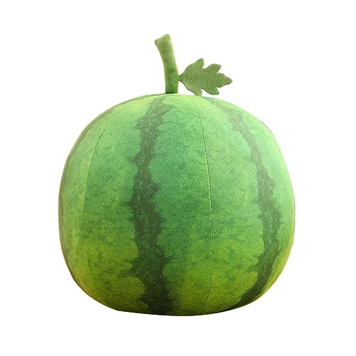 Wassermelonen-Kuscheltiere, Grünes Rundes Wassermelonen-Kissen, Puppe, Frucht-Umarmungskissen, Beste Geburtstagsgeschenke for Kinder, Kinder, Babys(25cm) von DANAIM