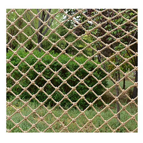 Sicherheitsnetz Outdoor-Seilnetz, Sicherheits-Hanf-Seilnetz Für Kinder, Dekoratives Jute-Hanf-Netz Für Den Garten, 4 Mm * 12 cm(Size:2x4m/6.56x13.12ft)(1x1m) von DANGXINYU