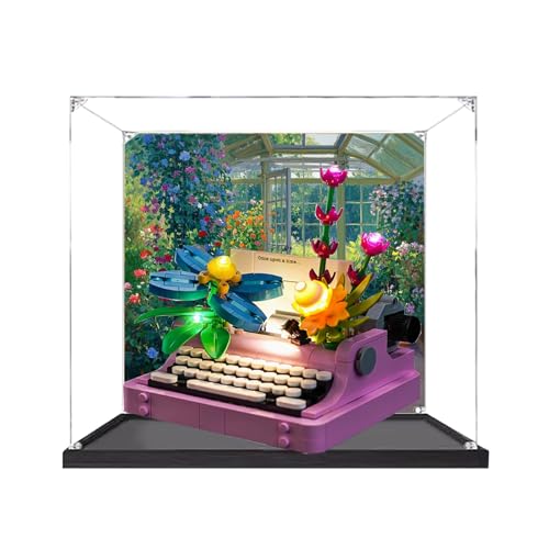 Acryl-Vitrine, kompatibel mit Lego 31169, Blumen-Schreibmaschinen-Modell, Geschenkmodell, transparent, kompatibel mit Lego (nur Vitrine) (ohne Licht) (ohne Licht) von DANRUN