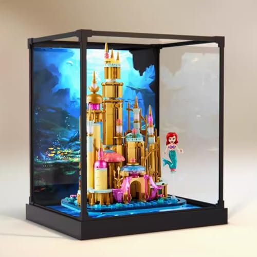 Acryl-Vitrine Box Kompatibel mit Lego 40708 Mini Kleine Meerjungfrau Schloss Modell, Schutz Vitrine Geschenkmodell, Transparent, Kompatibel mit Lego (nur Vitrine) (Hintergrund) von DANRUN